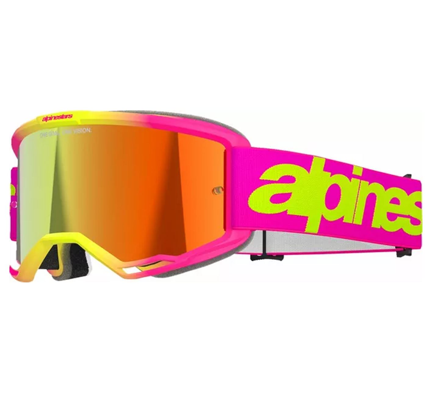 Alpinestars 2026 Goggles Vision 5 Wordmark Pink Yellow Mirror Red